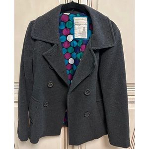 Aeropostale Women’s coat M Grey Wool Blend Double Breasted Pea Coat